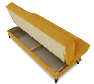 Второе фото. Прямой диван Наварра 2, жёлтый с мелкими разводами 187х87х90 см