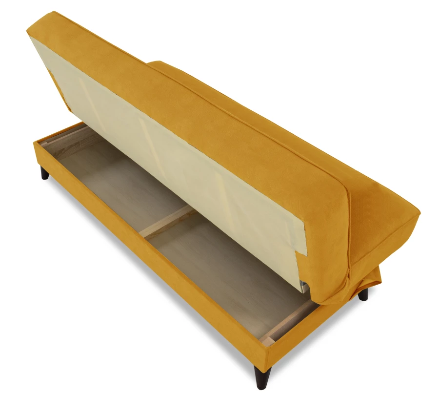 Прямой диван Наварра 2, жёлтый с мелкими разводами 187х87х90 см (изображение №12)
