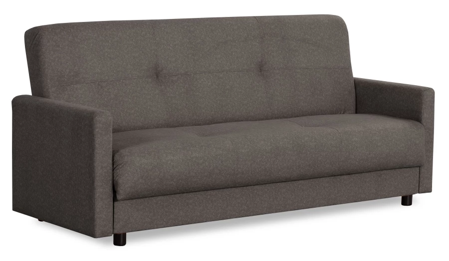 Диван-кровать Квин, раскладной, с ящиком для белья, серый велюр, 216х84х85 см (изображение №2)