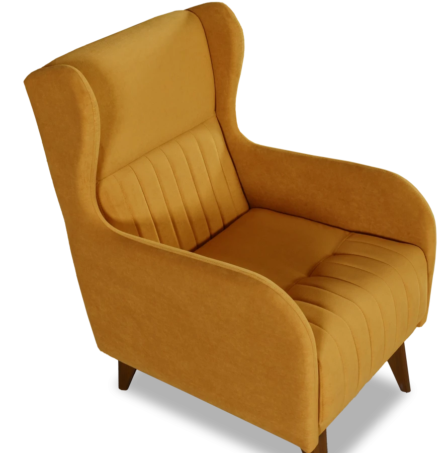 Кресло мягкое Градара, велюр, анатомическое, желтый 66х84х102 см (изображение №3)