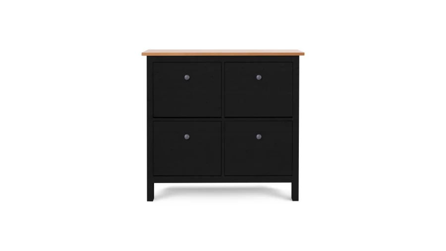 Обувница - аналог IKEA HEMNES / ХЕМНЭС/ ХЕМНЕС / КЫМОР / ИКЕА 106х101x22 см, черный/светло-коричневый (изображение №2)