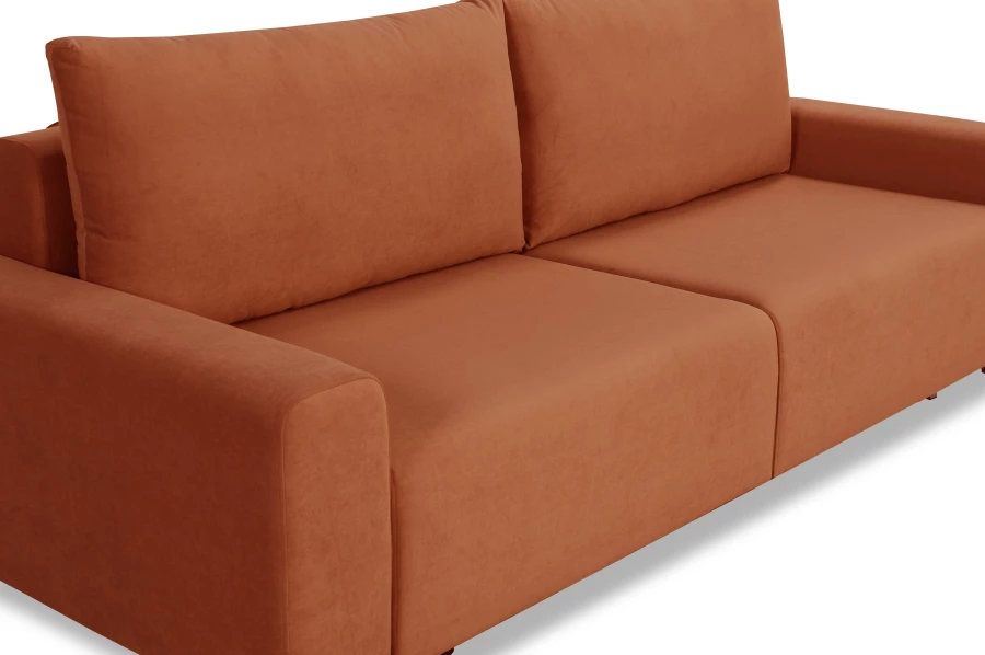 Диван-кровать Халиф велюровый, механизм Еврокнижка, терракотовый, 241х105х98 см (изображение №6)
