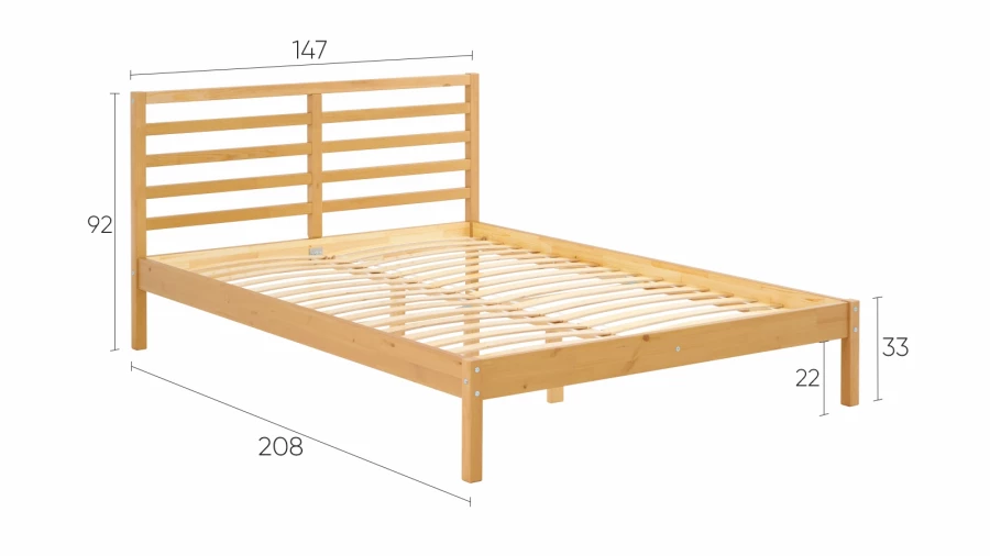 Кровать - аналог IKEA IDANAS/IDANÄS/ТИРАНА/ИКЕА 140х200 см, светло-коричневый (изображение №5)