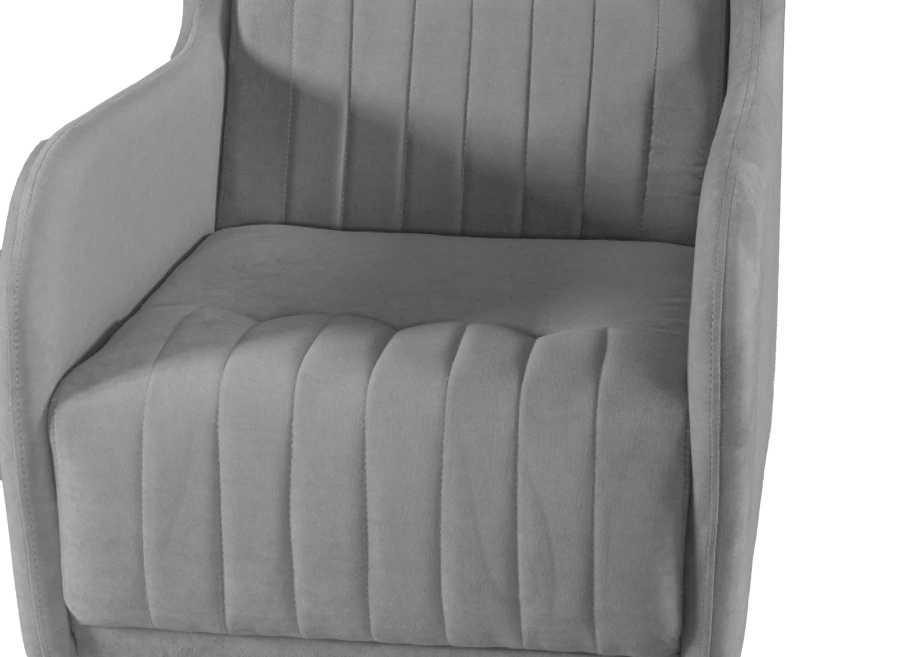 Кресло мягкое Градара, велюр, анатомическое, светло-серый,  66х84х102 см (изображение №6)