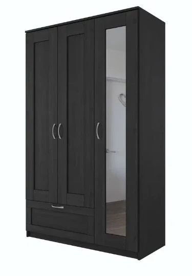 Шкаф комбинированный 3 двери и 1 ящик СИРИУС - аналог IKEA BRIMNES, Дуб Венге (изображение №1)