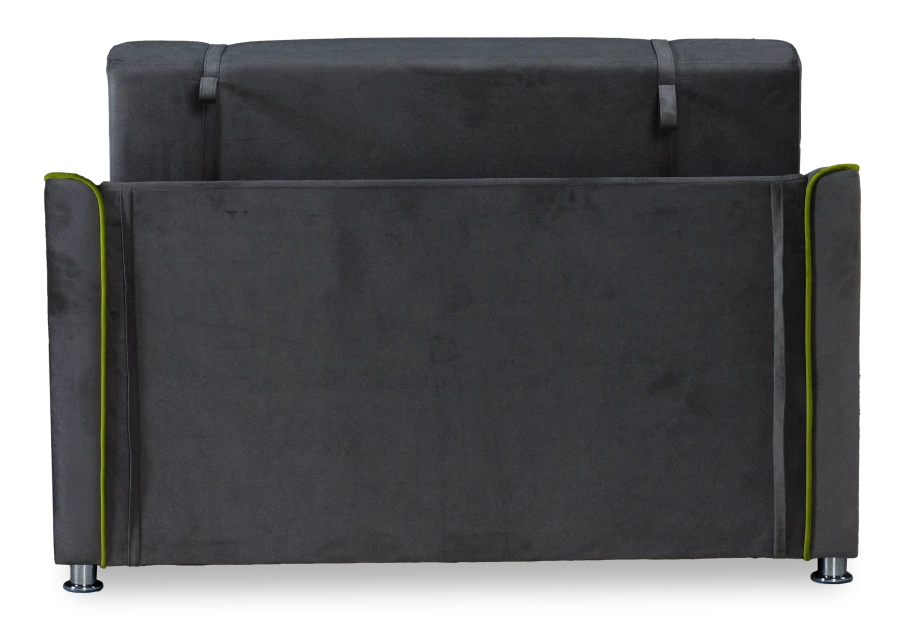 Прямой диван-кровать Милан, велюровый, раскладной, графитовый, 149х99х91 см (изображение №9)