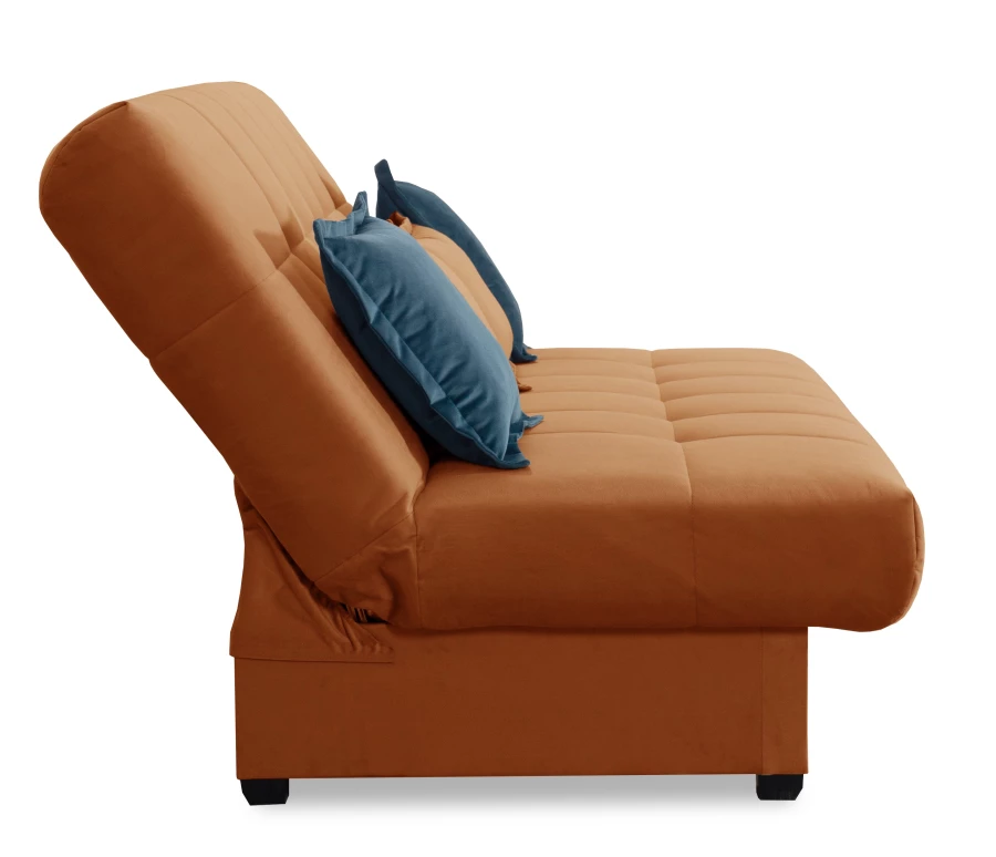 Прямой диван-кровать Аккорд, велюровый, раскладной, терракотовый, 192х100х95 см (изображение №12)