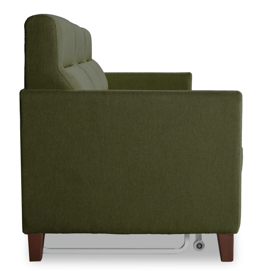 Прямой диван-кровать Марсель, велюровый, темно-зеленый, 223х90х99 см (изображение №6)