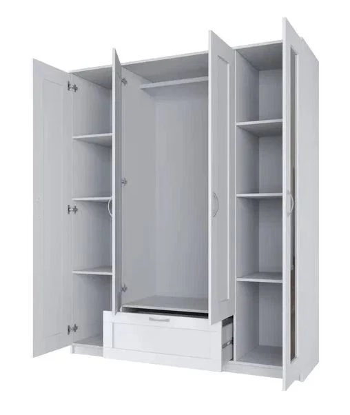 Шкаф комбинированный 4 двери и 1 ящик СИРИУС - аналог IKEA BRIMNES, белый (с 2 зеркалами) (изображение №3)