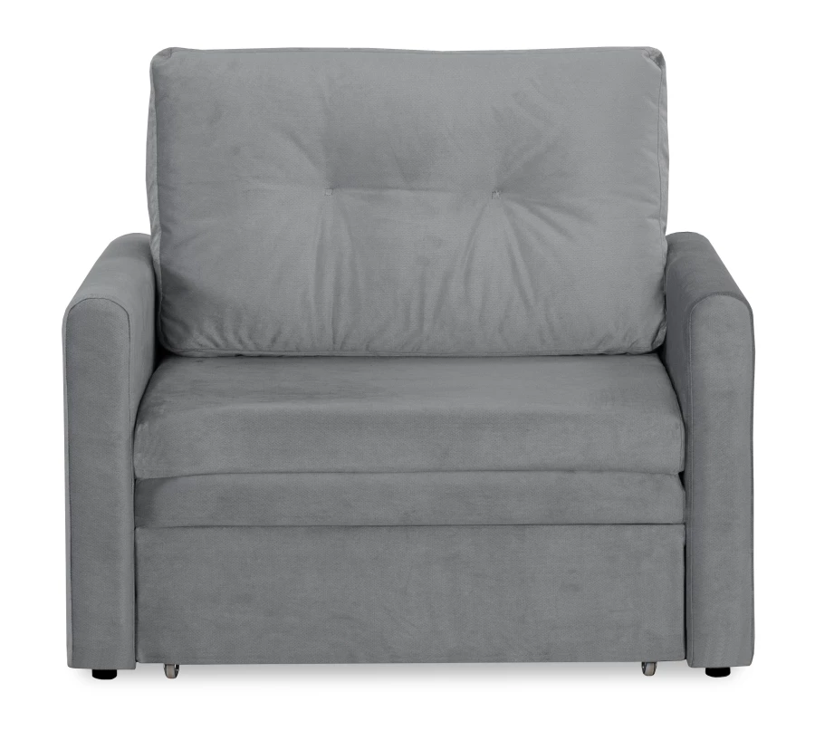 Прямой диван-кровать Юнат 2, раскладной, серый, 106х87х94 см (изображение №3)