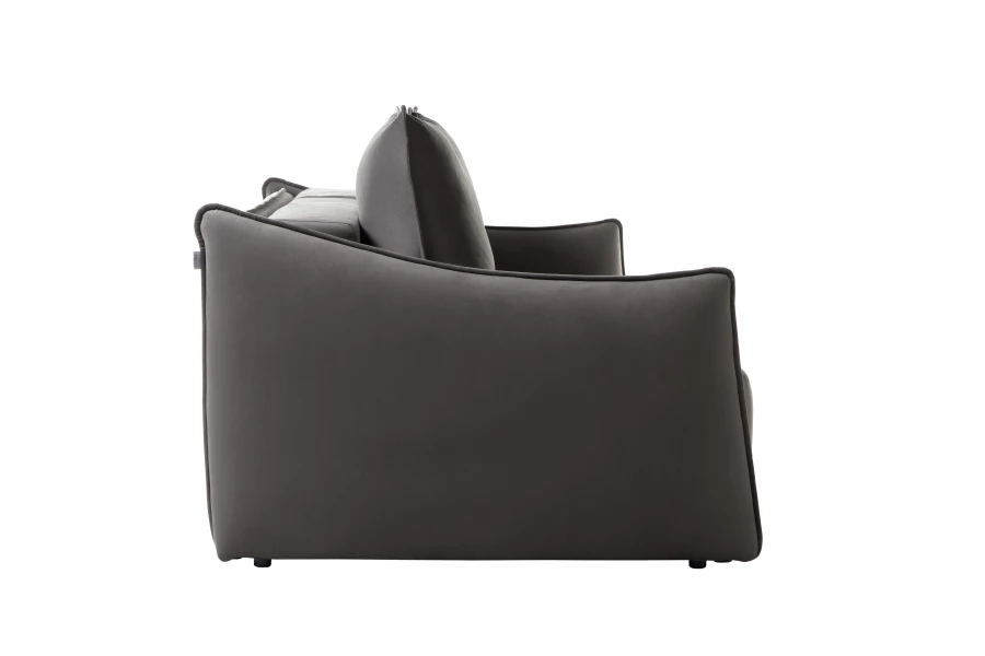 Диван-кровать Френк , велюровый, раскладной, графитовый однотон, 255х121х95 см (изображение №7)