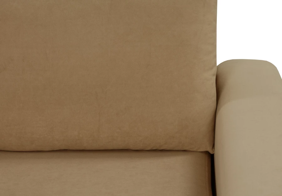 Диван-кровать Халиф велюровый, механизм Еврокнижка, бежево-коричневый, 241х105х98 см (изображение №8)