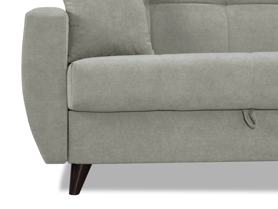 Диван-кровать Бетти 2, велюровый, раскладной, серый, 236х88х96 см (изображение №5)