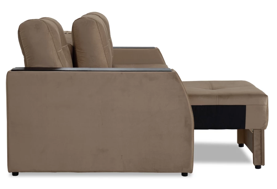 Прямой диван-кровать Спинер, раскладной, какао, 256х108х90 см (изображение №10)