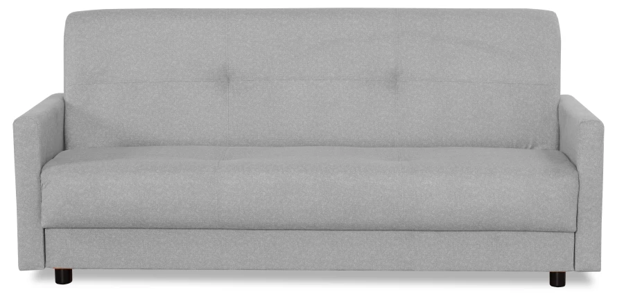 Диван-кровать Квин, раскладной, с ящиком для белья,  светло-серый велюр, 216х84х85 см (изображение №2)