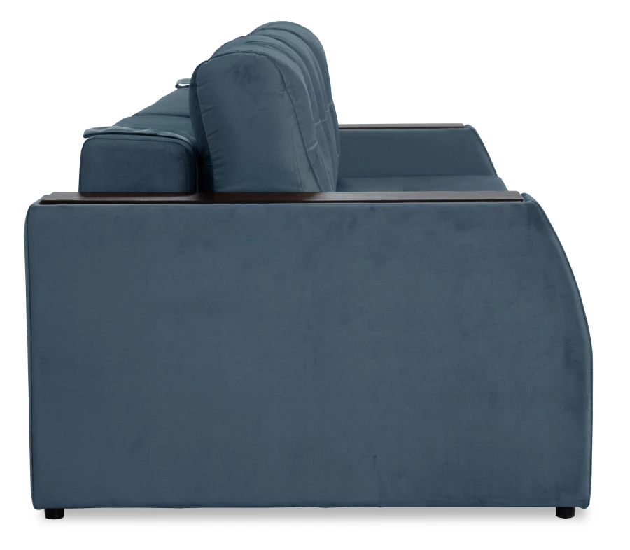 Прямой диван-кровать Спинер, раскладной, темно-синий, 256х108х90 см (изображение №4)