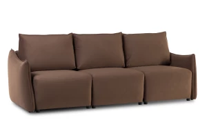 Диван-кровать Френк , велюровый, раскладной, темно-коричневый, 255х121х95 см