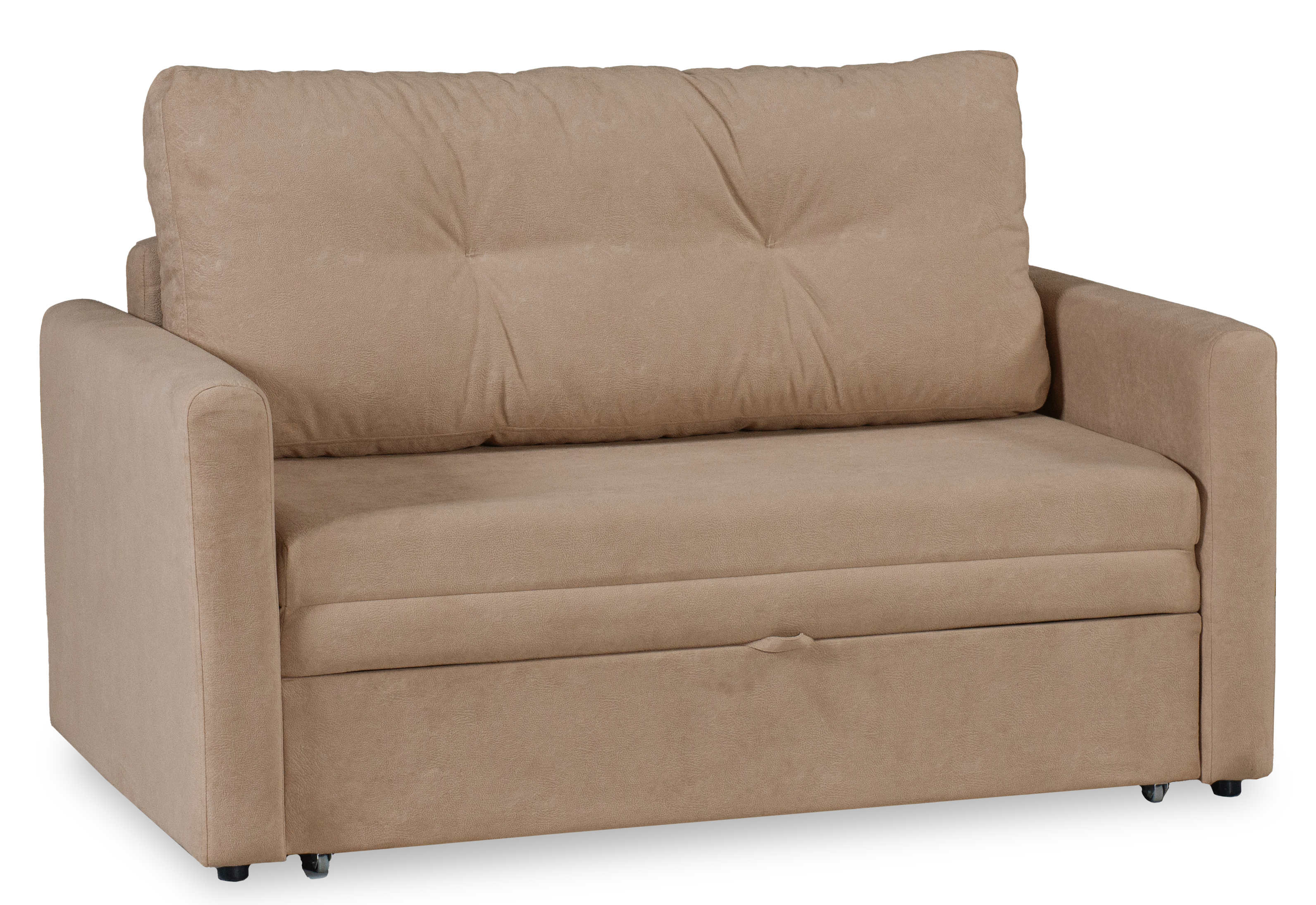 Диван-кровать Юнат 120, раскладной, серо-песочный с мелкими разводами, 142х87х94 см