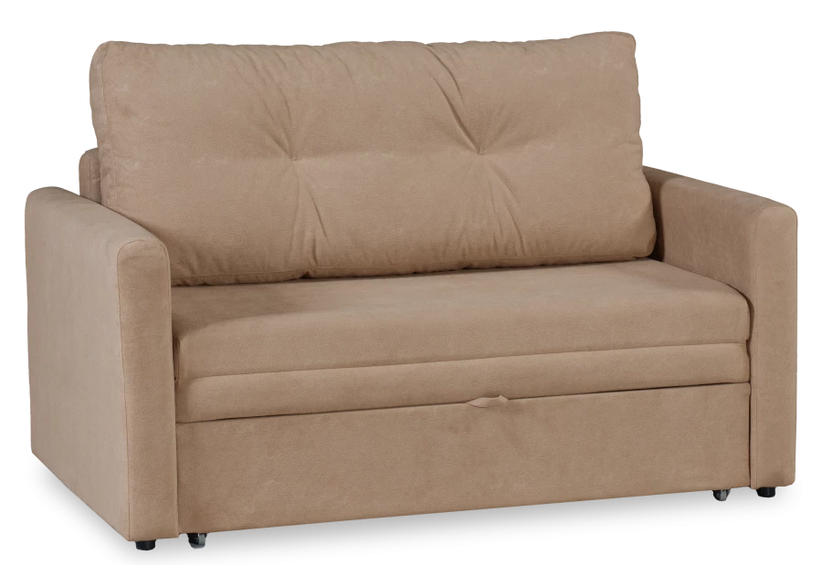 Диван-кровать Юнат 120, раскладной, серо-песочный с мелкими разводами, 142х87х94 см (изображение №1)