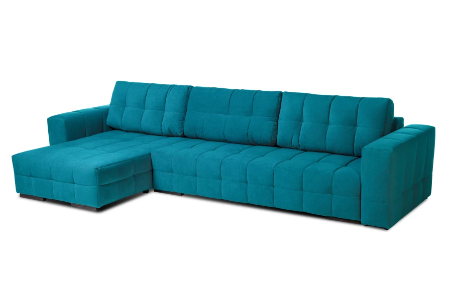 Диван-кровать Реал 2, велюровый, раскладной, бирюзовый велюр, 350х180х90 см (изображение №5)
