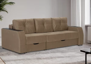 Второе фото. Прямой диван-кровать Спинер, раскладной, какао, 256х108х90 см