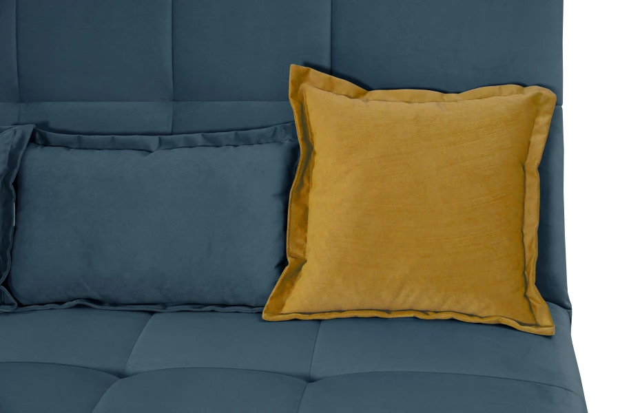 Прямой диван-кровать Аккорд, велюровый, раскладной, темно-синий, 192х100х95 см (изображение №7)