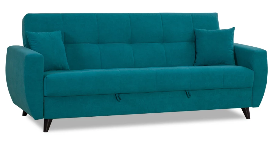 Диван-кровать Бетти 2, велюровый, раскладной, темно-голубой,  236х88х96 см (изображение №7)