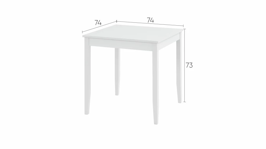 Кухонный стол  -  аналог IKEA /ЛЫМ/ ИКЕА, 74x74см, белый (изображение №3)