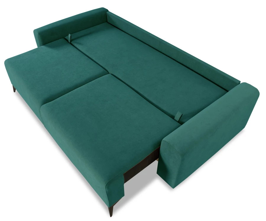 Диван-кровать Халиф велюровый, механизм Еврокнижка, бирюзовый, 241х105х98 см (изображение №8)