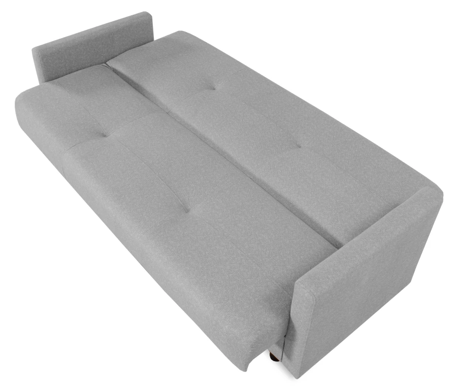 Диван-кровать Квин, раскладной, с ящиком для белья,  светло-серый велюр, 216х84х85 см (изображение №9)