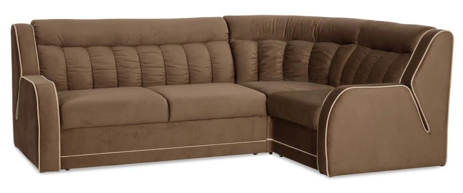 Угловой диван-кровать Блистер 2, коричневый, 259х183х97 см (изображение №3)